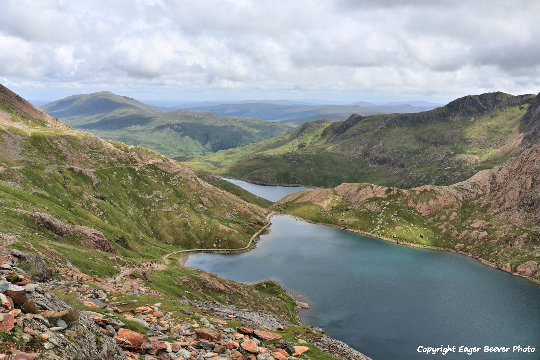 Snowdon Snowdonia Wales UK Landscape Paintings, wall art & home office décor by Wigan UK Landscape Artist and Photographer Christopher Beever Available as a S to XXXL Canvas, poster, aluminium, wooden, Acrylic, framed, print and other wall art or as a Cushion, sofa throw, blanket in the Eager Beever Printing Shop. 