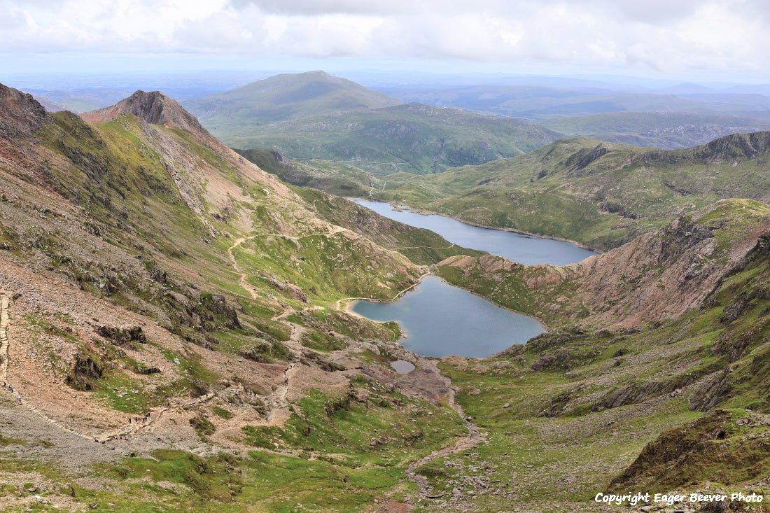 Snowdon Snowdonia Wales UK Landscape Paintings, wall art & home office décor by Wigan UK Landscape Artist and Photographer Christopher Beever Available as a S to XXXL Canvas, poster, aluminium, wooden, Acrylic, framed, print and other wall art or as a Cushion, sofa throw, blanket in the Eager Beever Printing Shop. 