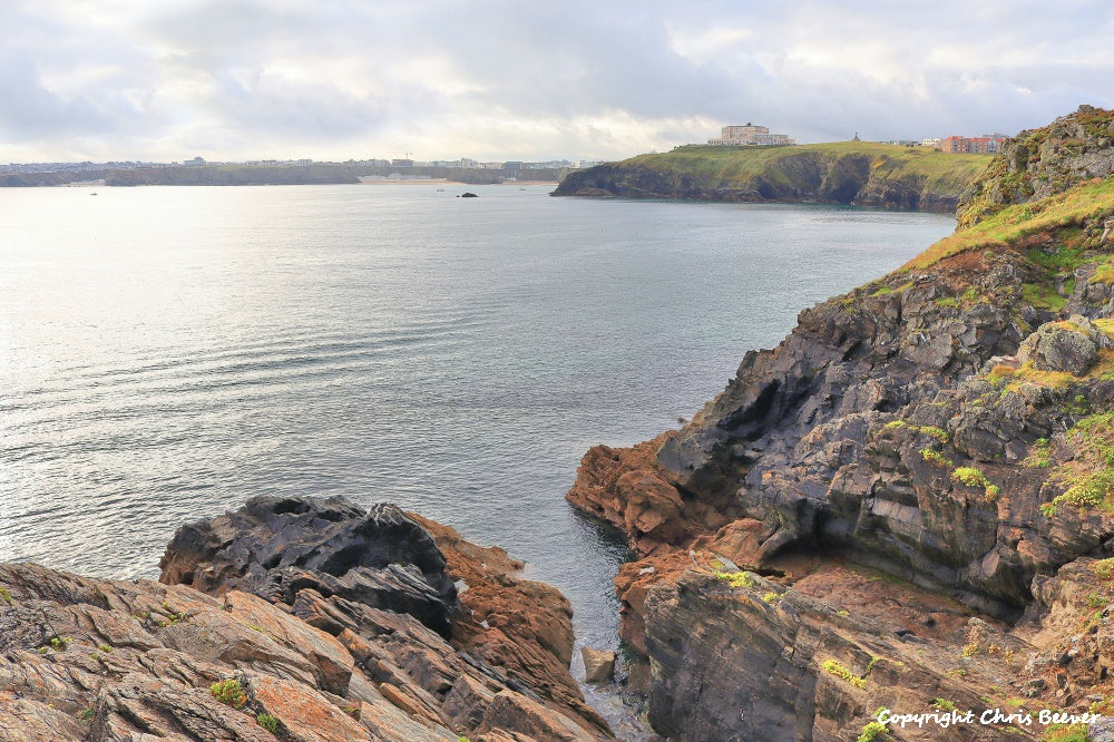 views of Newquay Cornwall UK Landscape art and home office décor by Wigan UK Landscape Artist and Photographer Christopher Beever Available as a S to XXXL landscape, Canvas, poster, aluminium, wooden, Acrylic, framed, print and other wall art or as a Cushion, sofa throw or blanket in the Eager Beever Printing Shop. 