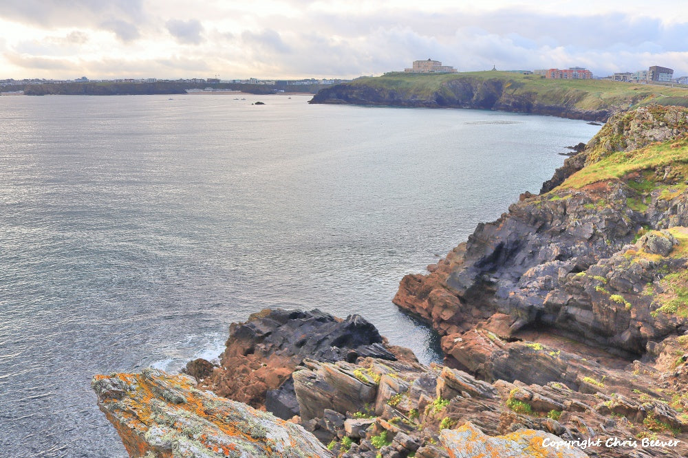 views of Newquay Cornwall UK Landscape art and home office décor by Wigan UK Landscape Artist and Photographer Christopher Beever Available as a S to XXXL landscape, Canvas, poster, aluminium, wooden, Acrylic, framed, print and other wall art or as a Cushion, sofa throw or blanket in the Eager Beever Printing Shop. 