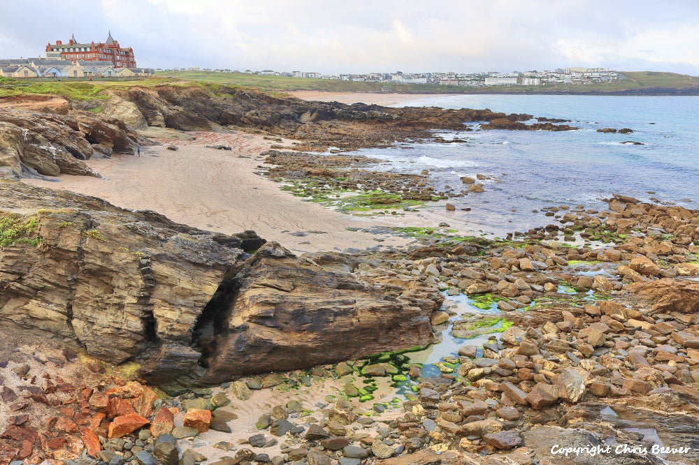 views of Newquay Cornwall UK Landscape art and home office décor by Wigan UK Landscape Artist and Photographer Christopher Beever Available as a S to XXXL landscape, Canvas, poster, aluminium, wooden, Acrylic, framed, print and other wall art or as a Cushion, sofa throw or blanket in the Eager Beever Printing Shop. 