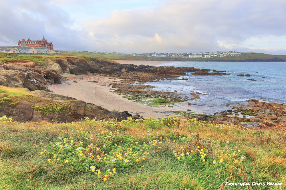 views of Newquay Cornwall UK Landscape art and home office décor by Wigan UK Landscape Artist and Photographer Christopher Beever Available as a S to XXXL landscape, Canvas, poster, aluminium, wooden, Acrylic, framed, print and other wall art or as a Cushion, sofa throw or blanket in the Eager Beever Printing Shop. 