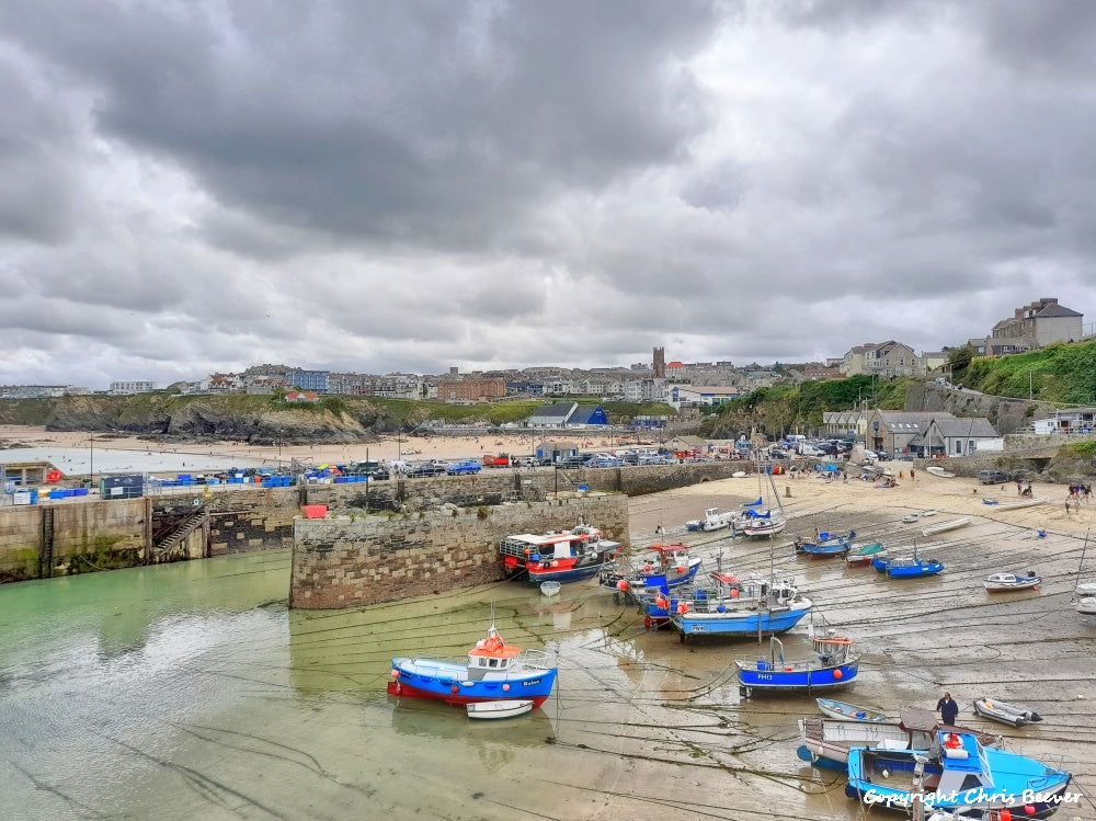 views of Newquay Cornwall UK Landscape art and home office décor by Wigan UK Landscape Artist and Photographer Christopher Beever Available as a S to XXXL landscape, Canvas, poster, aluminium, wooden, Acrylic, framed, print and other wall art or as a Cushion, sofa throw or blanket in the Eager Beever Printing Shop. 