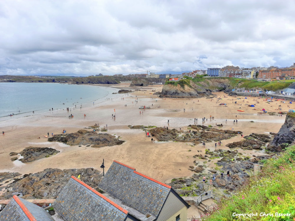 views of Newquay Cornwall UK Landscape art and home office décor by Wigan UK Landscape Artist and Photographer Christopher Beever Available as a S to XXXL landscape, Canvas, poster, aluminium, wooden, Acrylic, framed, print and other wall art or as a Cushion, sofa throw or blanket in the Eager Beever Printing Shop. 